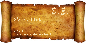 Dóka Elek névjegykártya